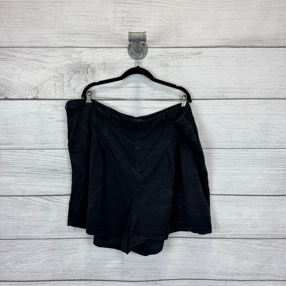 Any Body Plus Size Faded Black Wash Pull On Shorts Size 3X